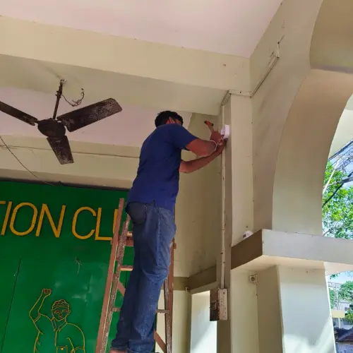 Lokenath Infotech installing CCTV cameras at a neighbourhood community club