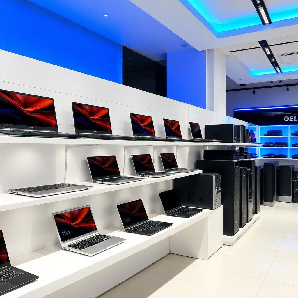 Laptops and desktops on display